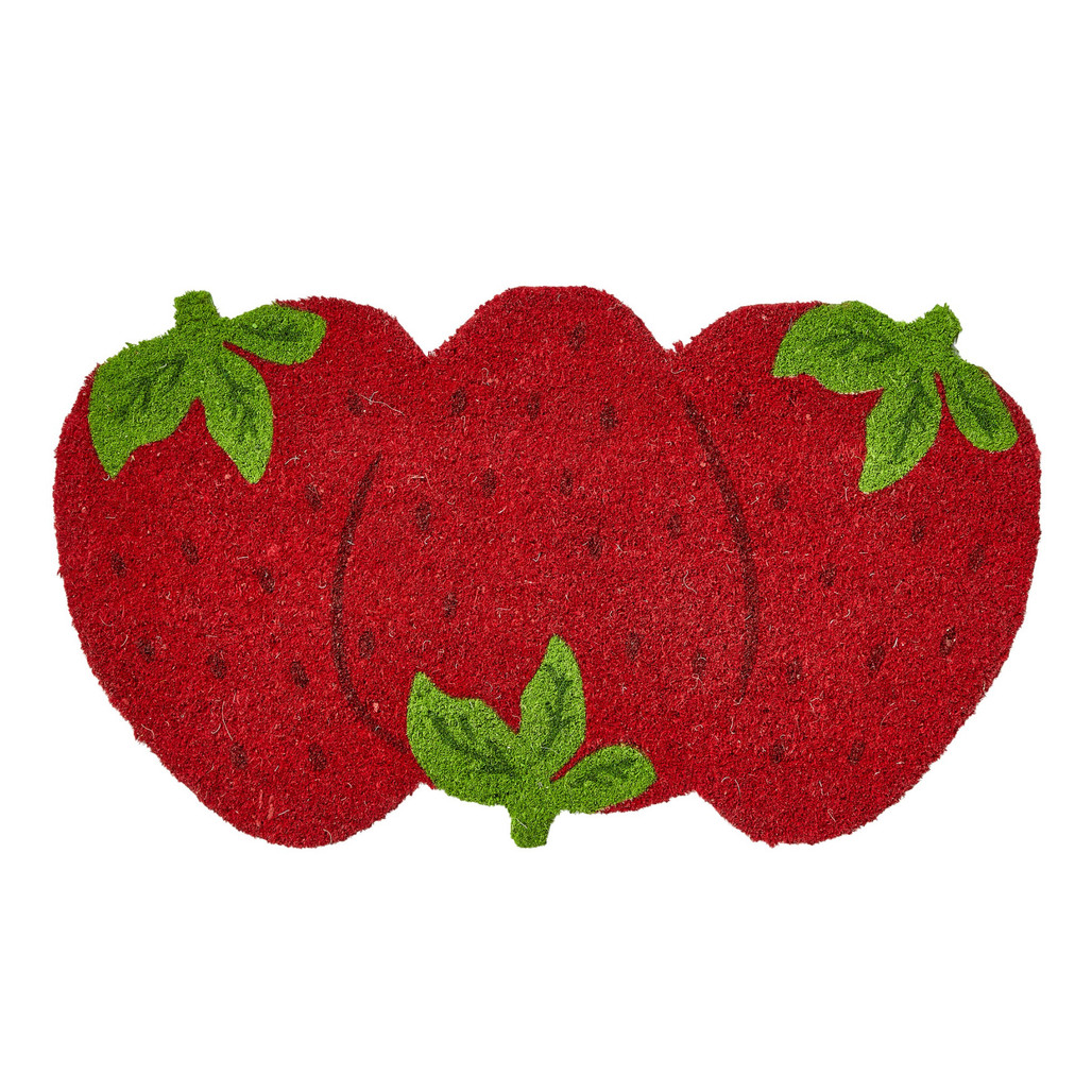 Red Strawberries Coir Doormat