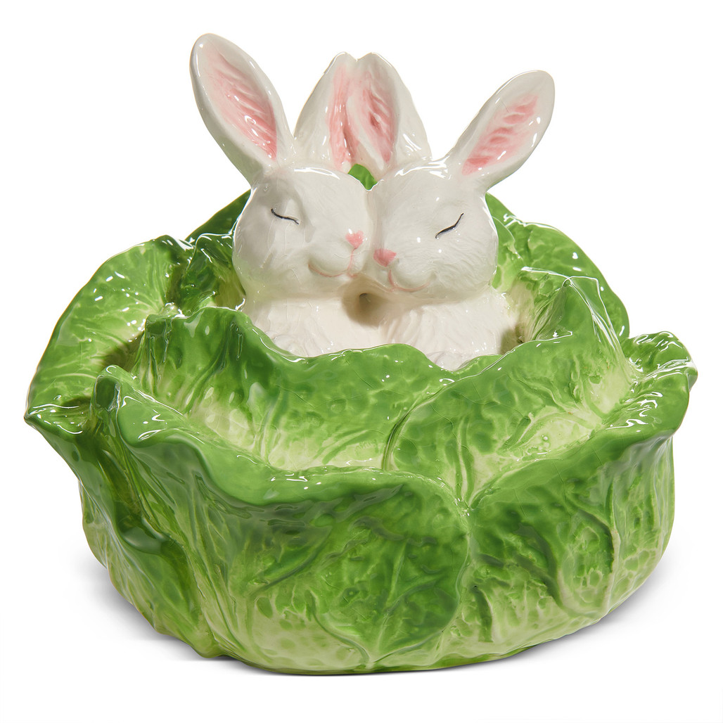 Green Cabbage and Bunnies Figurine | The Shops at Colonial Williamsburg