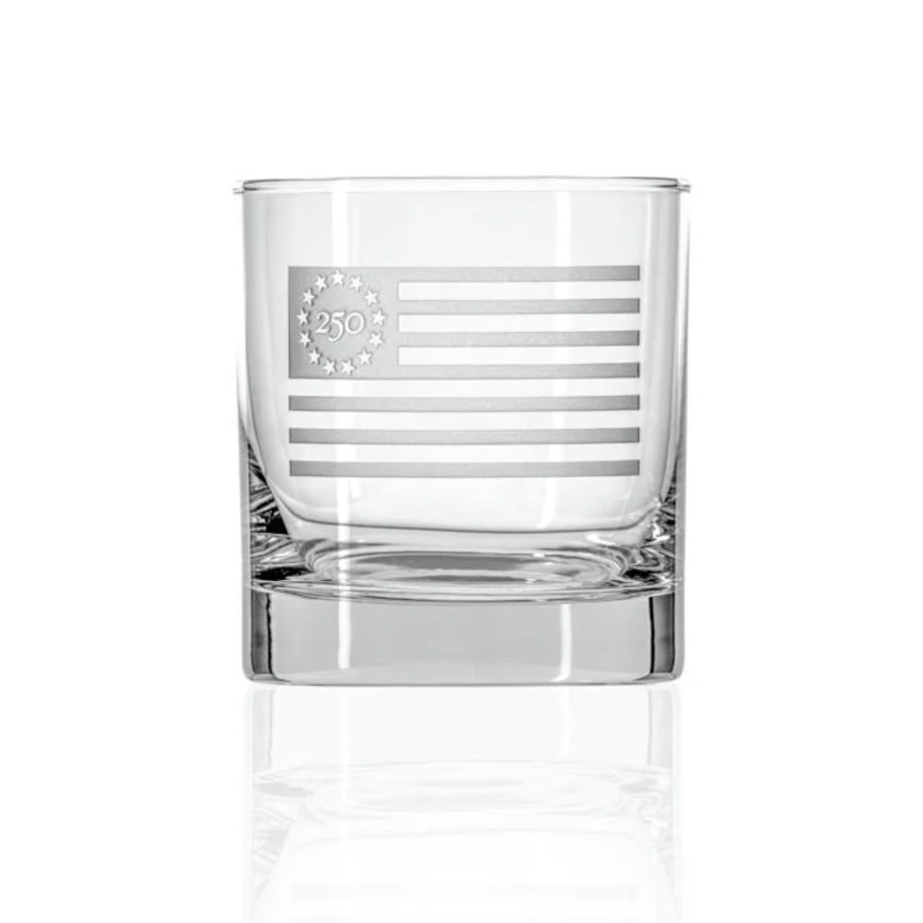 Betsy Ross Flag Etched Rocks Glass 10 Oz | The Shops at Colonial Williamsburg