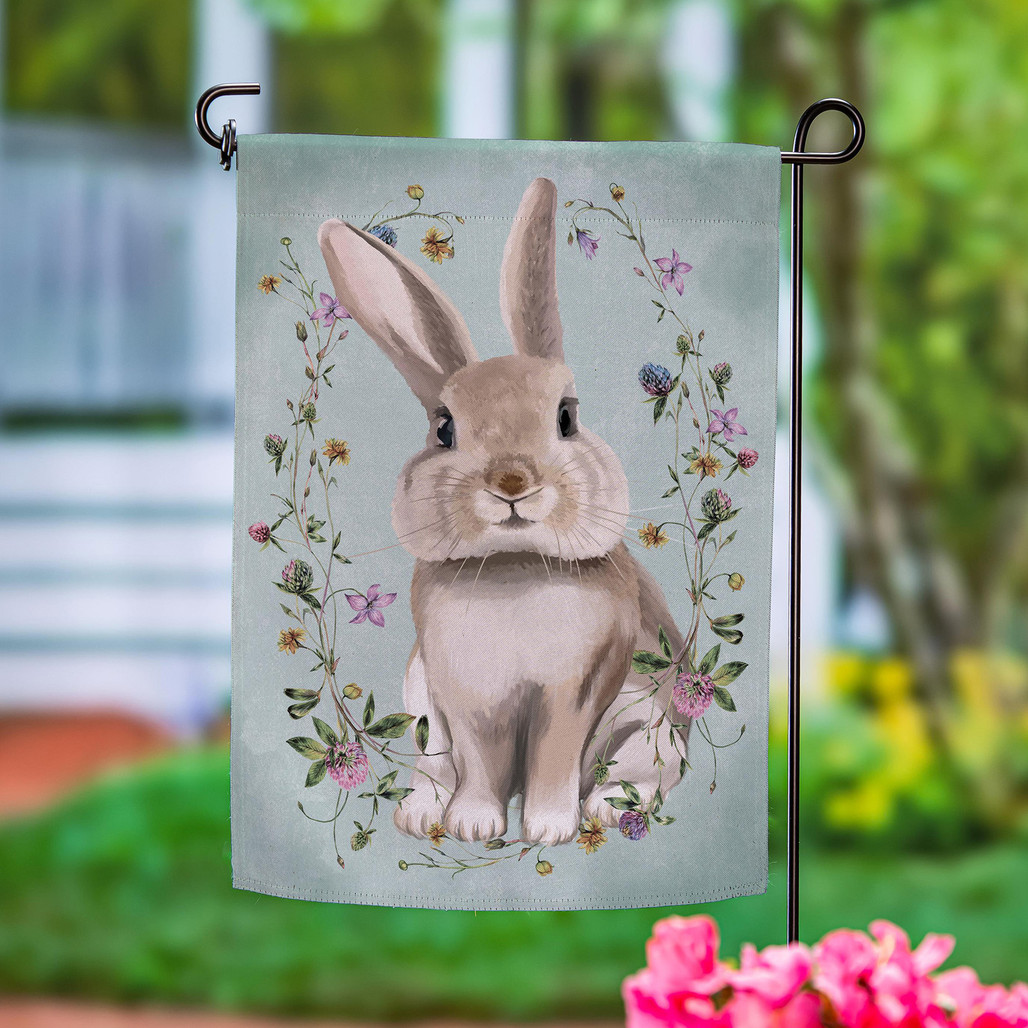 Floral Hare Bunny Spring Garden Flag | The Shops at Colonial Williamsburg