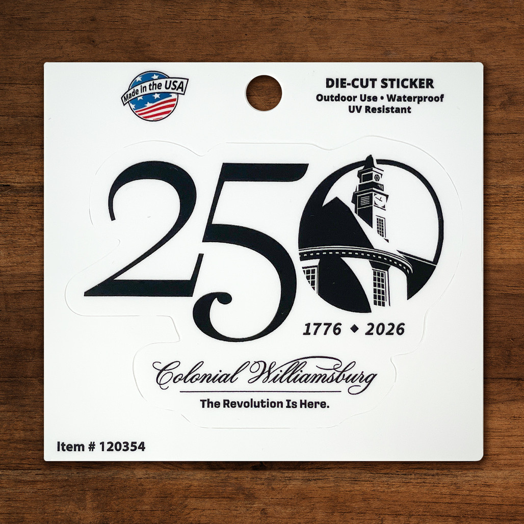 Colonial Williamsburg 250th Anniversary Waterproof Outdoor Vinyl Sticker | The Shops at Colonial Williamsburg