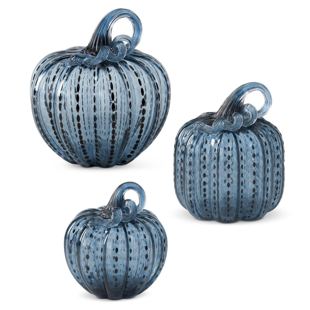 Blue Speckled Glass Pumpkin Fall Decoration | The Shops at Colonial Williamsburg