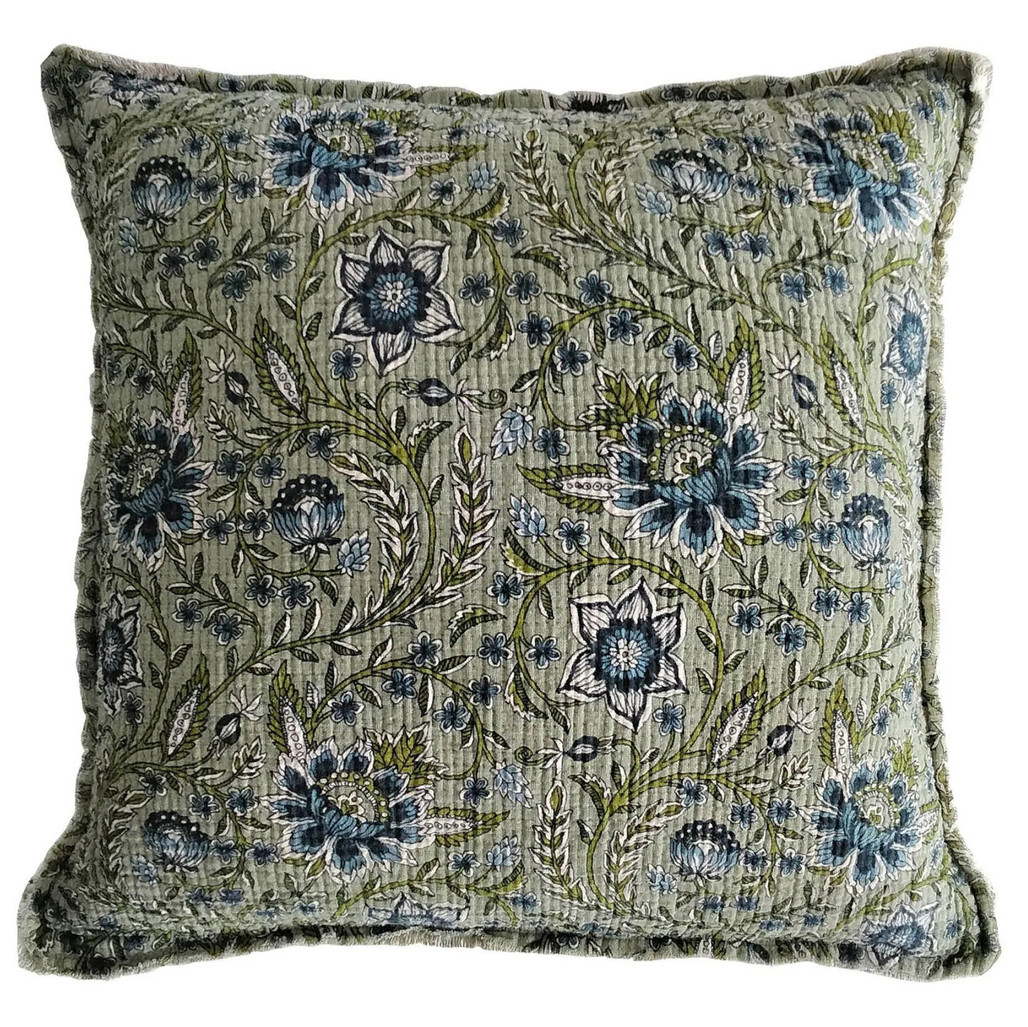Plumbago Botantical Print 26" Pillow | The Shops at Colonial Williamsburg