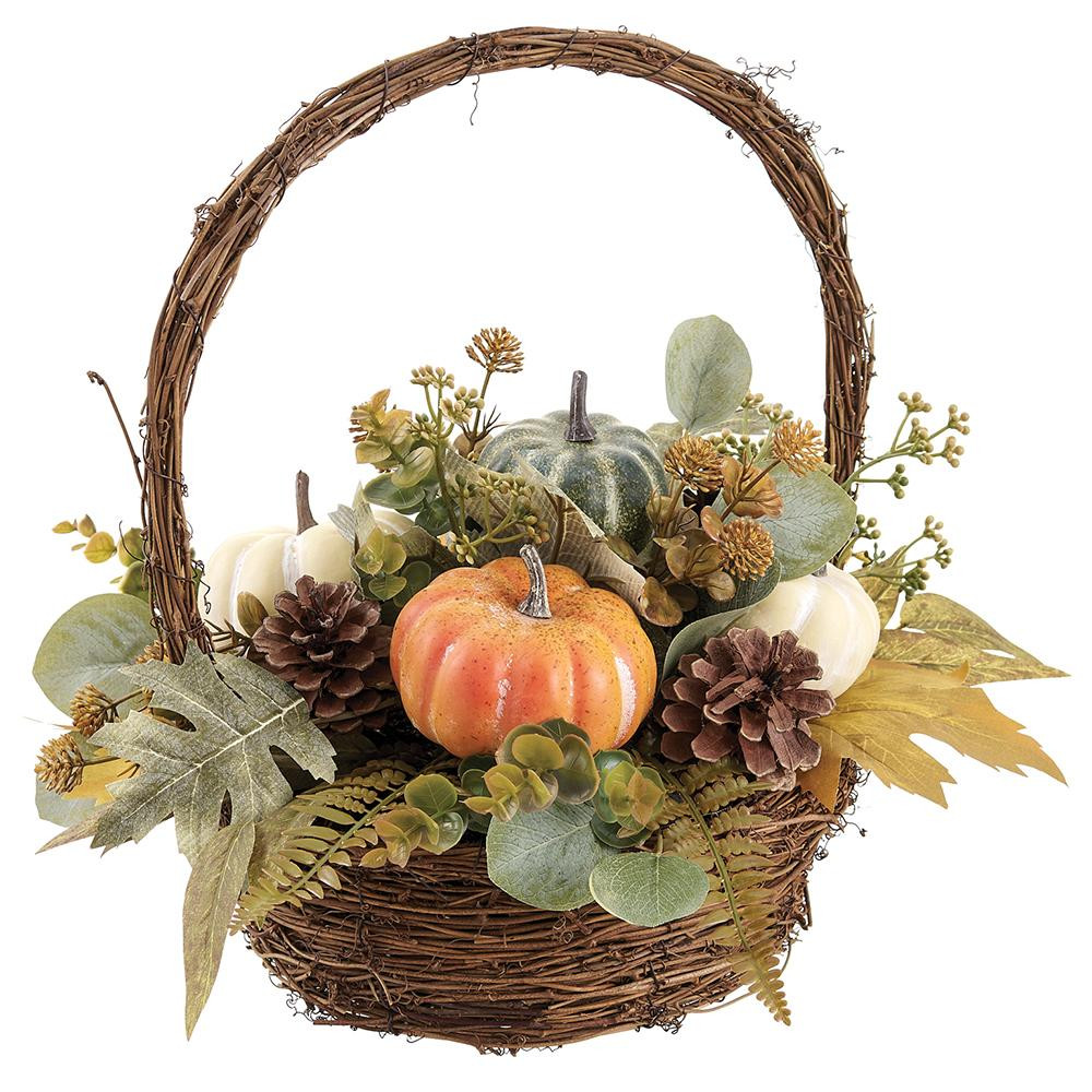 Pumpkin and Pine Cone Fall Basket 15"H | The Shops at Colonial Williamsburg