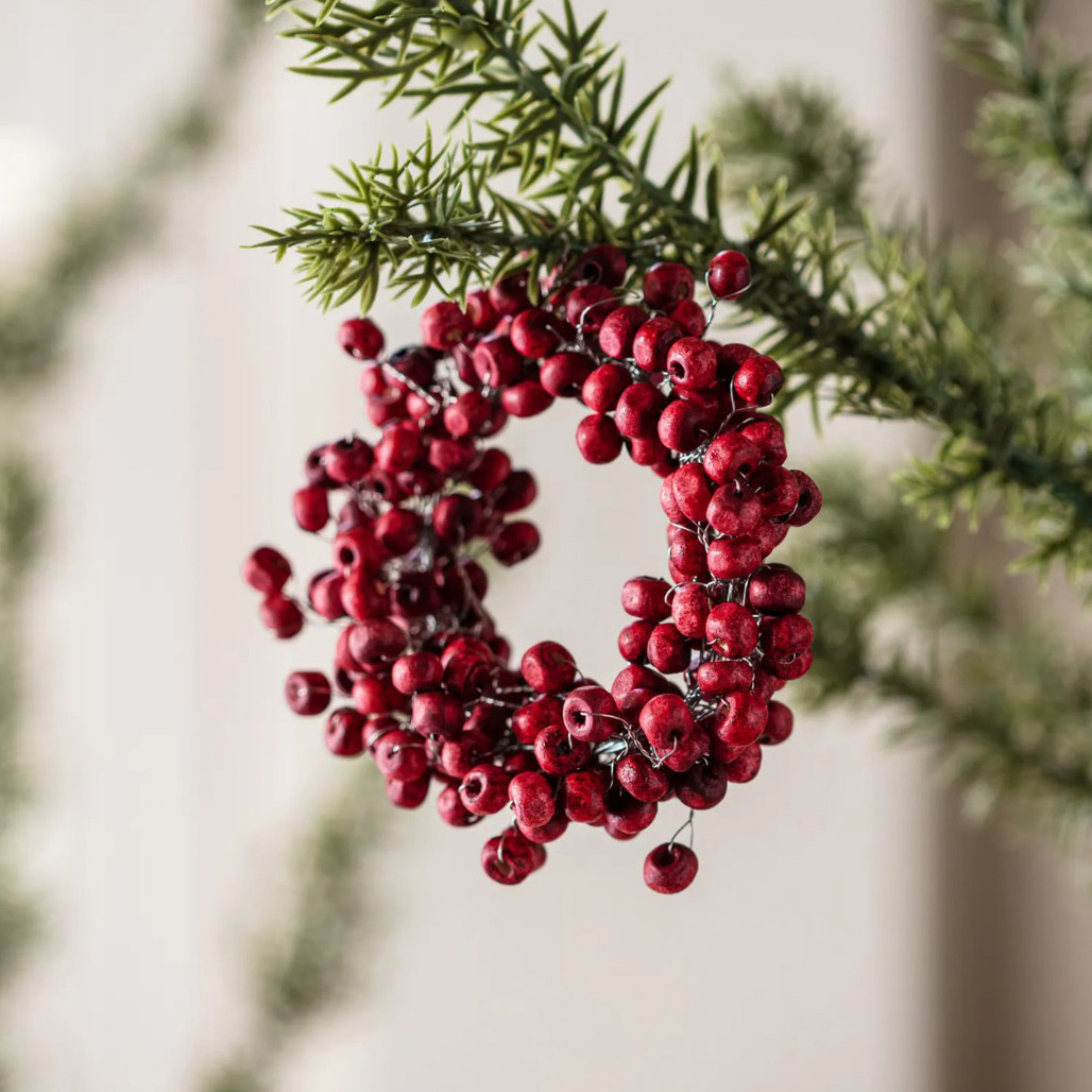 Wooden Red Berry Wreath Ornament | The Shops at Colonial Williamsburg
