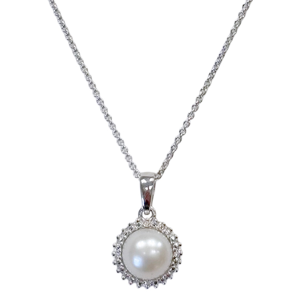 White Button Pearl & Topaz Silver Necklace | The Shops at Colonial Williamsburg