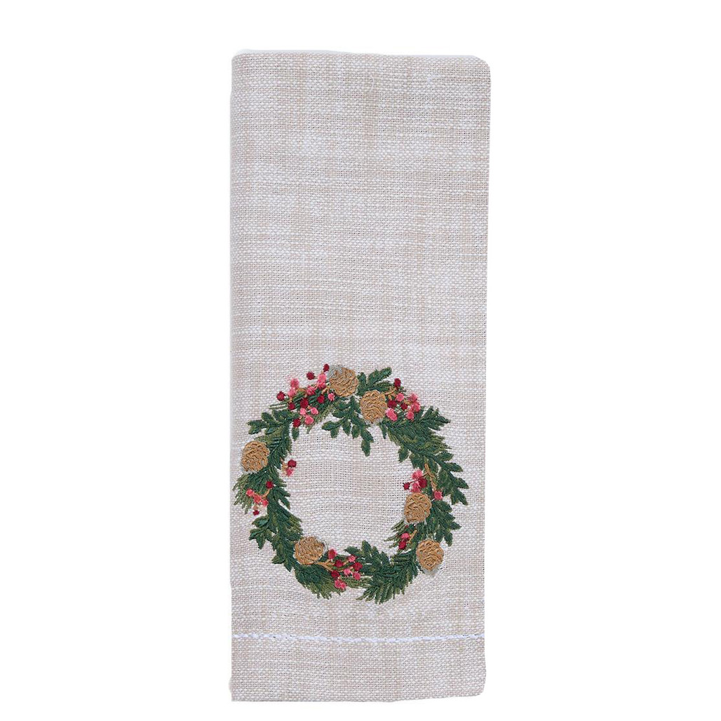 WILLIAMSBURG Boxwood & Pine Embroidered Napkin | The Shops at Colonial Williamsburg