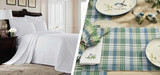 Picture of Richmond White Bedding and Wren Placemats from the Williamsburg Brand