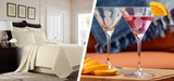 Picture of Richmond Ivory Bedding and Fresh Pineapple Martini Glasses