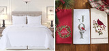 Picture of WILLIAMSBURG Christiana Quilt Set in White and WILLIAMSBURG Holiday Kitchen Towels