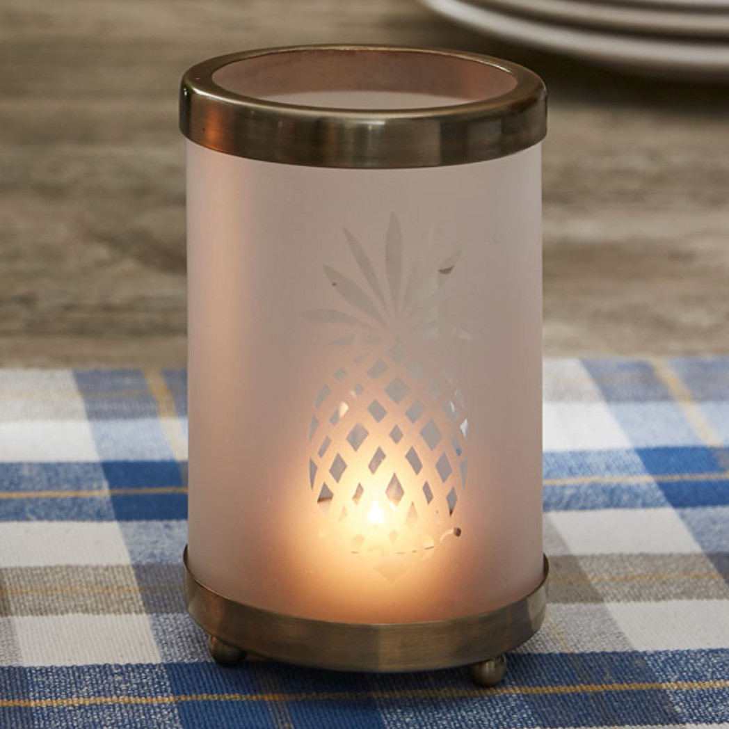 Glass Pineapple Votive Candle Holder