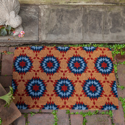 WILLIAMSBURG Star Quilt Coir Doormat | The Shops at Colonial Williamsburg