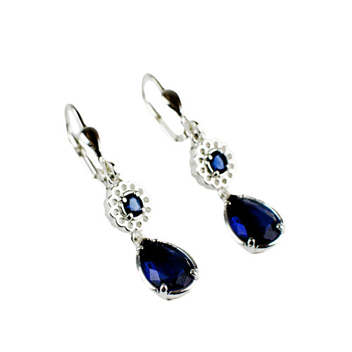 Blue Sapphire Dangle Earrings | Ornate Jewels