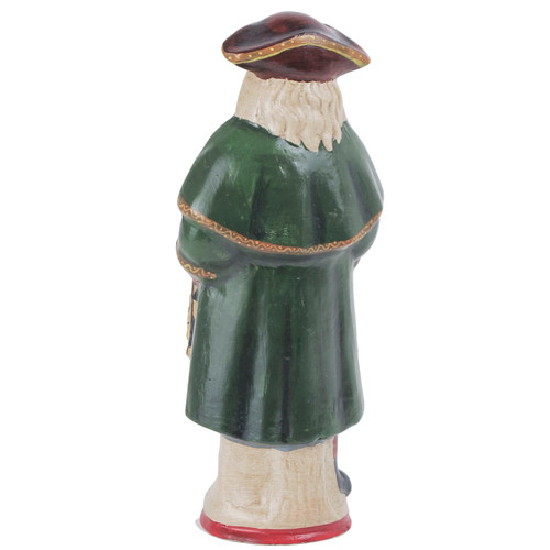 Vaillancourt Colonial Santa with Green Coat and Lantern
