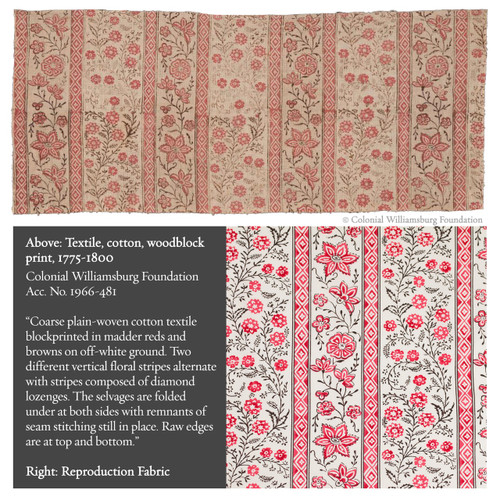 Colonial Williamsburg Reproduction Fabric - Cascading Floral Stripe 100% Cotton Fabric - Inspiration