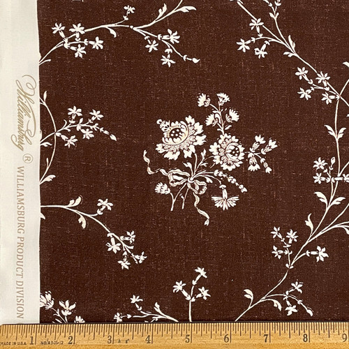 Colonial Williamsburg Reproduction Fabric - Brandied Raisin Chintz 100% Cotton Fabric - Product  | The Shops at Colonial Williamsburg