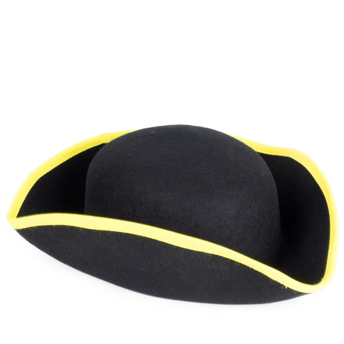 Boys Cocked Yellow Trim "Tricorn" Hat
