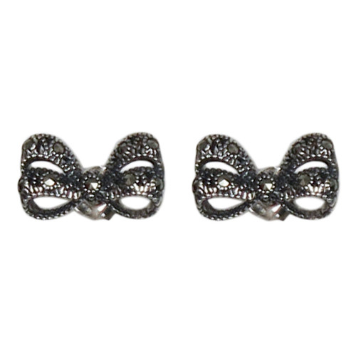 Silver & Marcasite Ribbon Post Earrings  | The Shops at Colonial Williamsburg