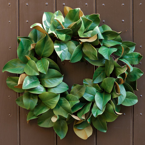 Iced Green Magnolia Wreath 22