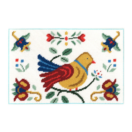 Jacobean Flowers and Bird Needlepoint Kit