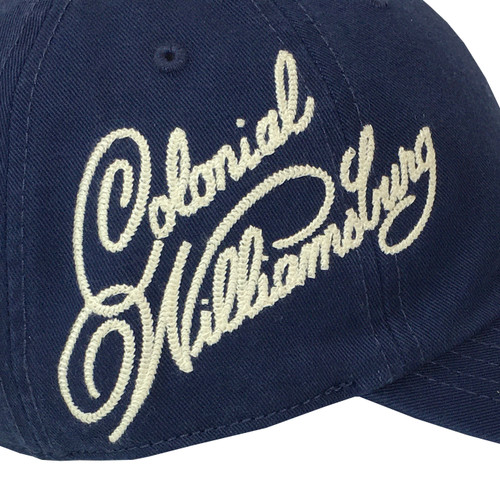 Colonial Williamsburg Adult Baseball Cap - Side Logo - Navy Blue