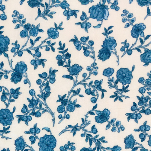Hamilton Floral Blue Fabric | The Shops at Colonial Williamsburg