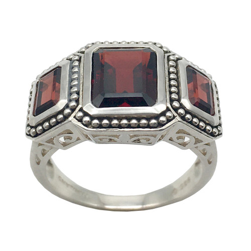 Triple Garnet Silver Ring | The Shops at Colonial Williamsburg