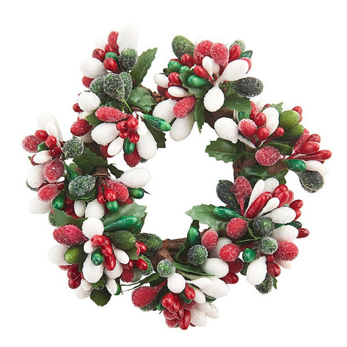 Red, Green, & White Berries Candle Ring 4.5" | The Shops at Colonial Williamsburg