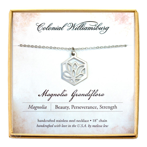 Melissa Lew Magnolia Blossom Stainless Steel Necklace | The Shops at Colonial Williamsburg