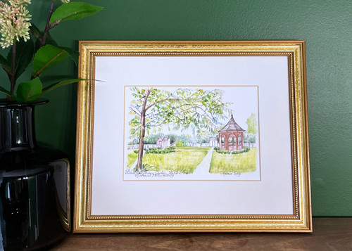 Blue Bell Tavern Garden Framed Print by Marcia Long | The Shops at Colonial Williamsburg