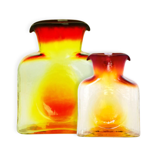 (Left) Blenko Glass 384 Tangerine Water Bottle | The Shops at Colonial Williamsburg