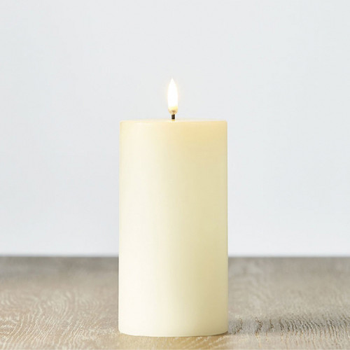 Uyuni Ivory Pillar Flameless Candle, 3" X 7" | The Shops at Colonial Williamsburg