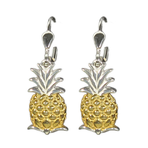 Sterling Silver and Gold Plate Pineapple Earrings | The Shops at Colonial Williamsburg