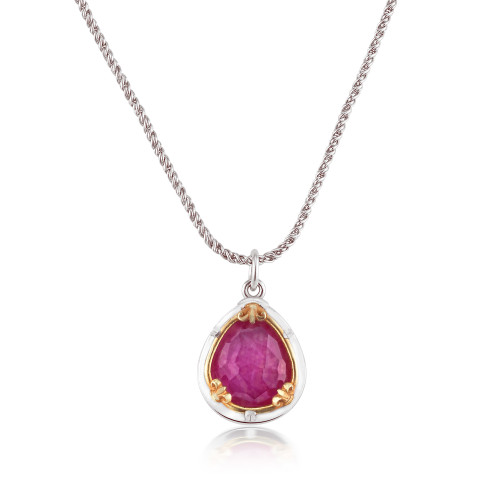 Buy Small Ruby Teardrop Pendant / Sterling Silver of Gold Filled Online in  India - Etsy