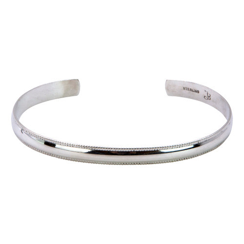 Plain Sterling Silver C-Band Bracelet - Adult