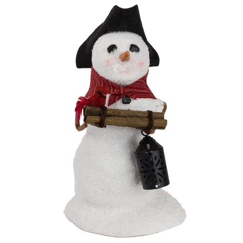 Byers' Choice Snowboy with Wood and Lantern | The Shops at Colonial Williamsburg