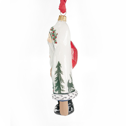 Vaillancourt Santa Ornament with Gold Ornaments