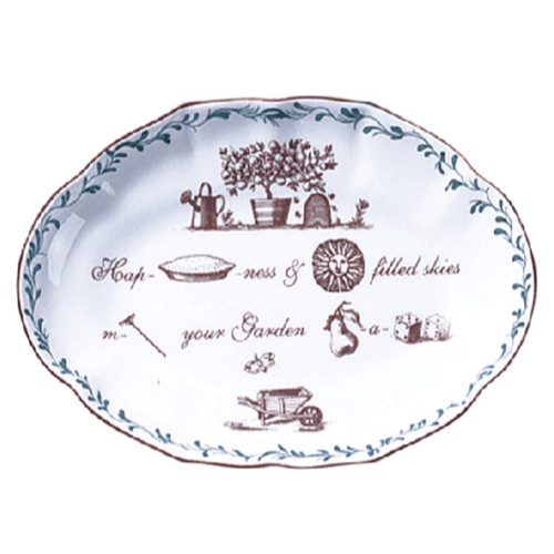 "Happiness & Sun-Filled Skies" Garden Rebus Verse Dish | The Shops at Colonial Williamsburg