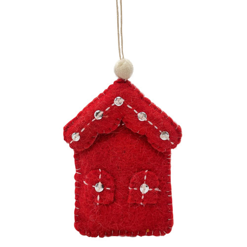 Red Wool House Ornament | The Shops at Colonial Williamsburg