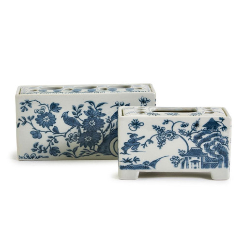 Blue & White Rectangular Flower Brick | The Shops at Colonial Williamsburg