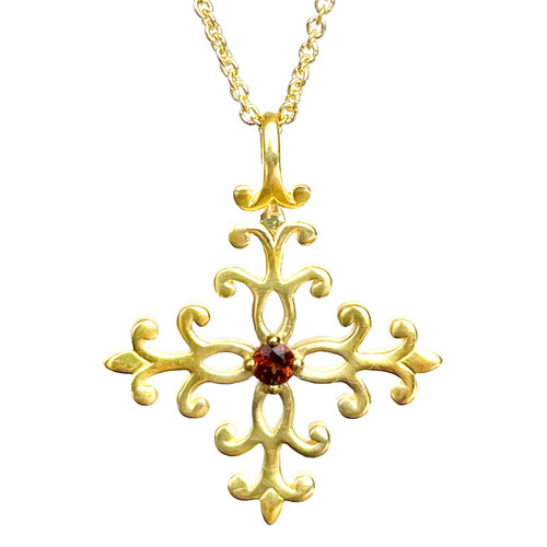 The Queen's Jewelry - Gold Plated Sterling Silver and Garnet Star Pendant | The Shops at Colonial Williamsburg