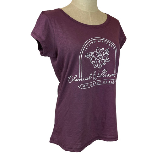 Colonial Williamsburg “My Happy Place” Women’s Scoop Neck T-Shirt – Adult Women’s | The Shops at Colonial Williamsburg