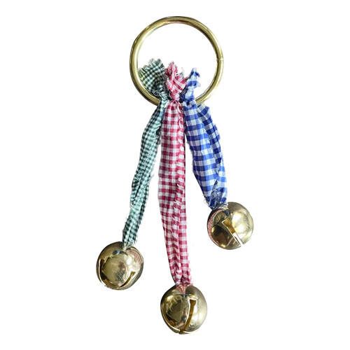 Checked Fabric Sleigh Bells Door Hanger | The Shops at Colonial Williamsburg