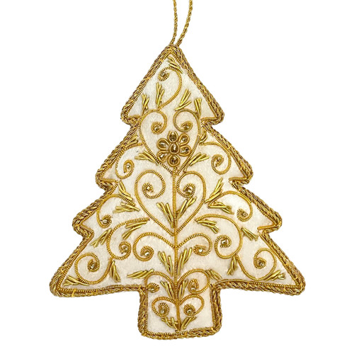 Golden Floral Fabric Tree Ornament  | The Shops at Colonial Williamsburg