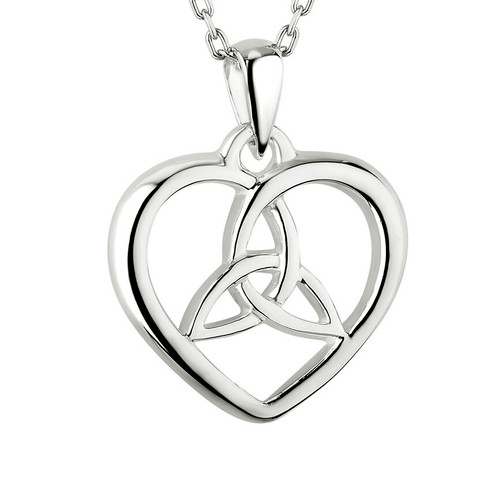 Sterling Silver Trinity Knot Heart Necklace