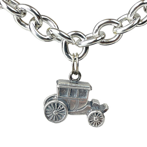 Silver Chain Charm Bracelet 7.9 MM