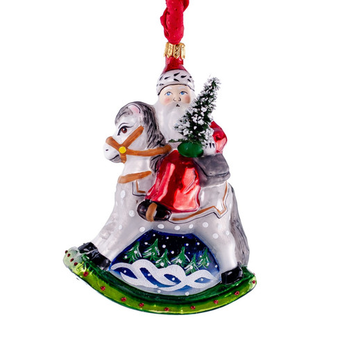 Vaillancourt Rocking Horse Santa Ornament | The Shops at Colonial Williamsburg