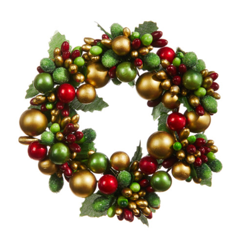Red, Green, & Gold Berries Candle Ring | The Shops at Colonial Williamsburg