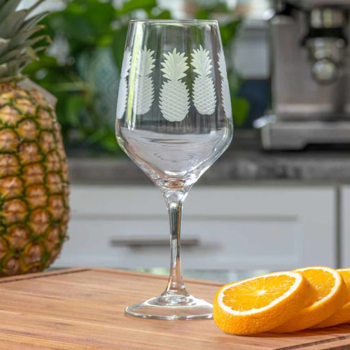 Footed Pineapple Wine Glass