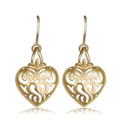 Pierced Heart Gold Earrings | The Shops at Colonial Williamsburg